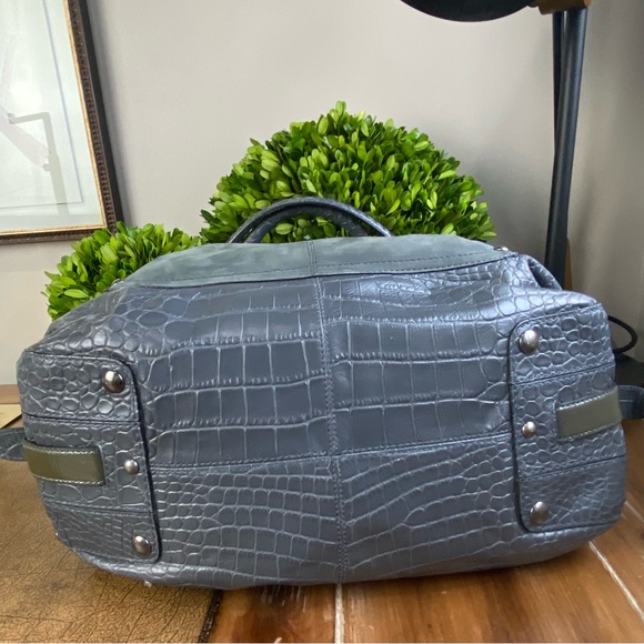 Coach Rare Sadie Exotic Croc Embossed and Suede Large Satchel - Picture 14 of 17